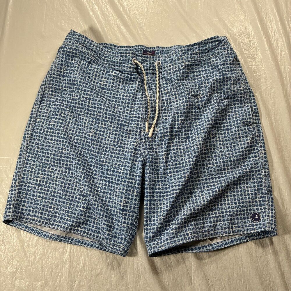 Johnnie-O Mallon Swim Trunks Blue Mens Size Medium Preppy Summer